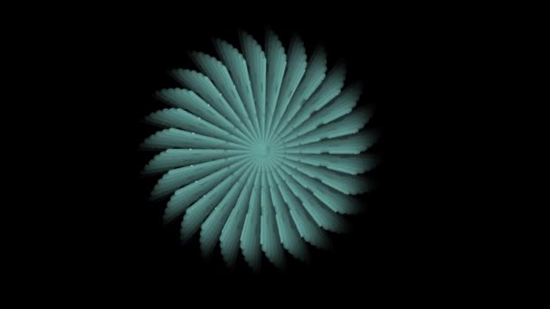 Concentric Spiral Motion Creating Illusion Flower Black Background — Wideo stockowe