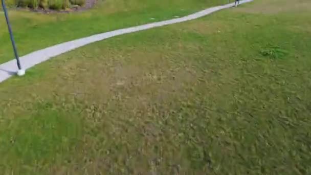 Filmato Aereo Drone Paesaggio Ligure Con Parco Pubblico Vicino Alla — Video Stock