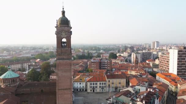Αεροφωτογραφία Του Monza Ιταλία Που Δείχνει Τον Πύργο Arengario — Αρχείο Βίντεο