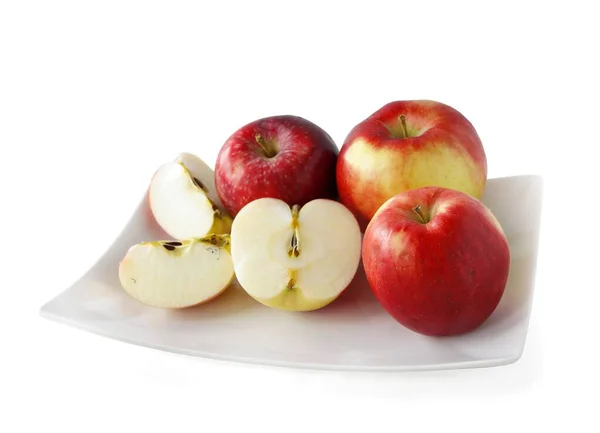 Różne Wielokolorowe Jabłka Jako Zdrowe Wegetariańskie Jedzenie Zbliżyć — Zdjęcie stockowe