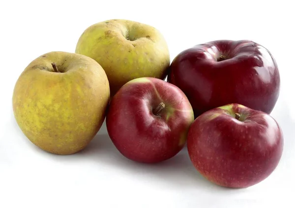 Вкусные Многоцветные Яблоки Качестве Здоровой Вегетарианской Пищи — стоковое фото