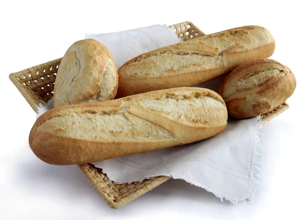 Bochenek Chleba Różne Bułki Jako Smaczne Pieczone Karmy Karierowe — Zdjęcie stockowe