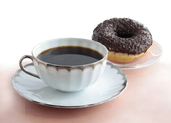 Saborosos Bolos Gelados Donuts Como Sobremesa Com Café Chá — Fotografia de Stock