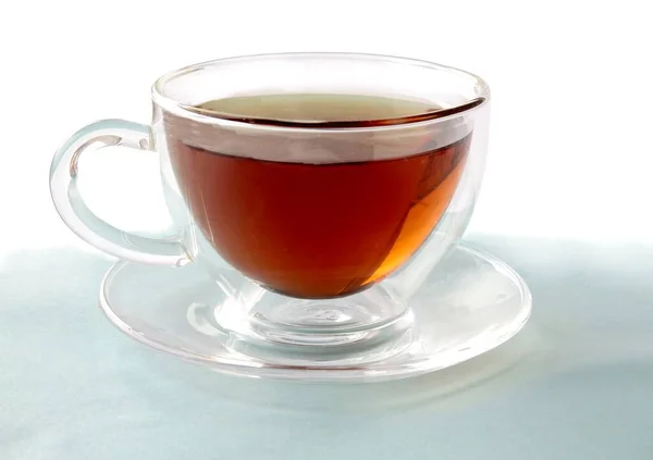 Filiżanka Aromatycznej Herbaty Lub Kawy Pyszne Różne Ciasteczka Bliska — Zdjęcie stockowe