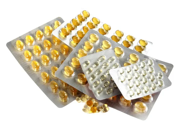 Cápsulas Transparentes Amarillas Como Medicamento Para Salud — Foto de Stock