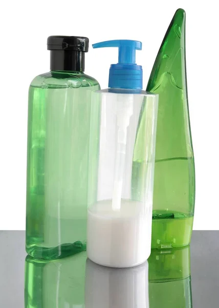 Various Fluids Creams Cosmetics Beauty Care — Stock Photo, Image