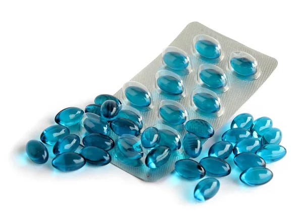 Cápsulas Pastillas Transparentes Multicolor Como Medicamento Para Atención Salud — Foto de Stock
