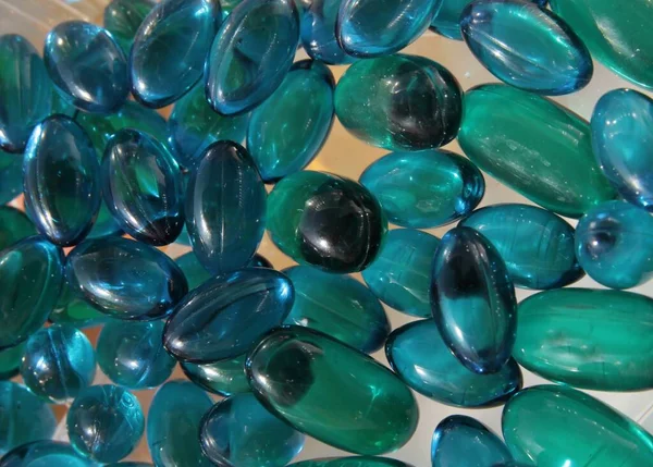 Cápsulas Azules Transparentes Como Medicamento Contra Enfermedad —  Fotos de Stock