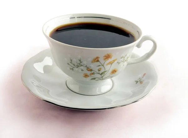 Tasse Heißen Kaffee Und Leckeren Verschiedenen Kuchen Oder Plätzchen Aus — Stockfoto