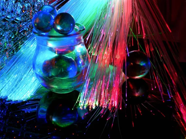 Disposición Multicolor Objetos Luces Transparencia — Foto de Stock