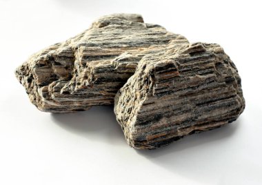 Metamorfik kaya parçacığı. Yakın plan.