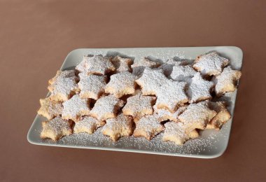 Lezzetli çıtır kurabiyeler. Yakın çekim.