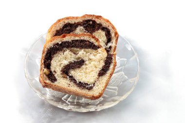 Lezzetli, lezzetli ev yapımı haşhaşlı kek. Kapatın.