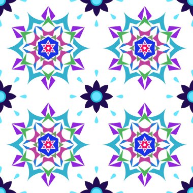 Kusursuz Mandalas Deseni, Kumaş Tekstil Malzemesi Oluşturuldu, 