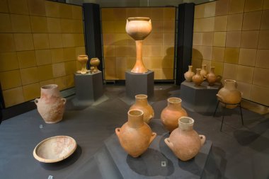 SYRACUSE, SICILY  - APRIL 23, 2019: Exhibits in the archaelogical museum of Paolo Orsi in Syracuse, Sicily