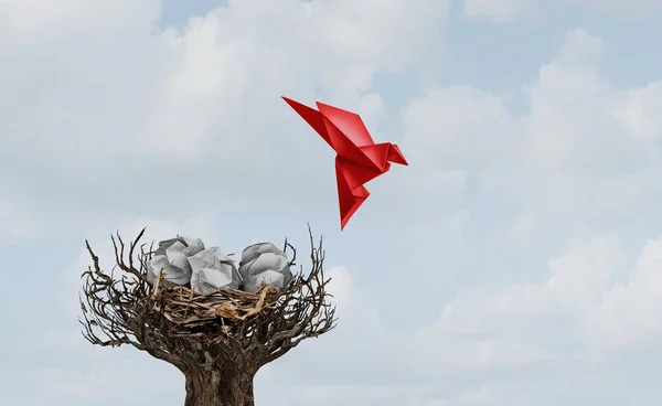 Het Verlaten Van Het Nest Metafoor Als Een Concept Voor — Stockfoto