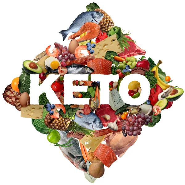 Ketogene Keto Dieet Symbool Van Voedsel Als Een Voeding Levensstijl — Stockfoto
