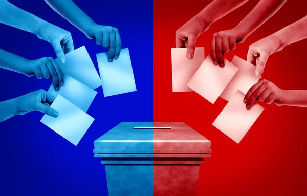 Votantes Divididos Con Dos Grupos Políticos Estadounidenses Guerra Cultural Estados — Foto de Stock