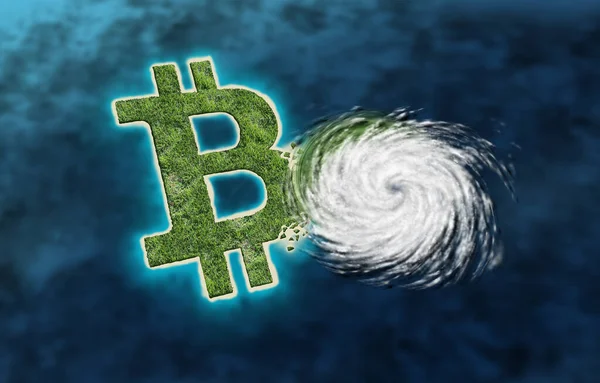 Bitcoin Desastre Financiero Derretimiento Del Intercambio Criptomoneda Coinbase Como Una — Foto de Stock