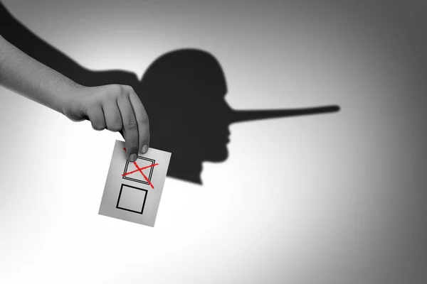 Wahlbetrug Und Unehrliche Wahlen Oder Wahlfälschung Und Wählertäuschung Als Hand — Stockfoto