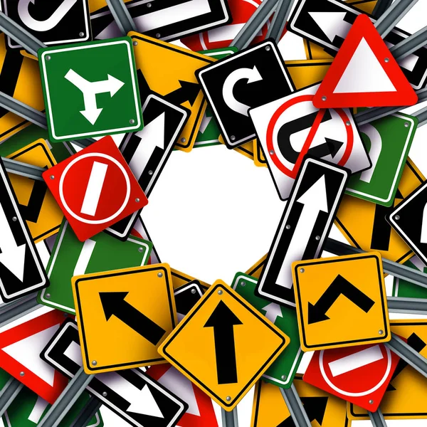 Path Way Pathway Business Direction Life Journey Confusion Group Traffic — Stock Photo, Image