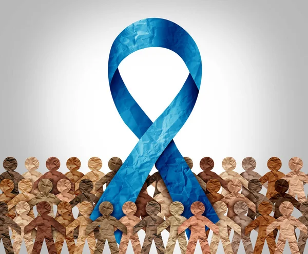 Human Trafficking awareness and global issue of exploitation of individuals for labor or commercial purposes to protect the rights and dignity of victims as a blue ribbon against modern day slavery and child abuse prevention as a global people crime.