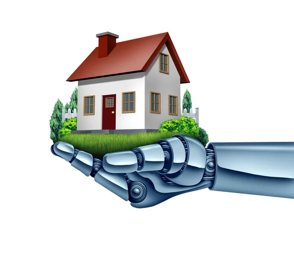 Real Estate Artificial Intelligence Property Sales Housing Technology Концепт Інтелектуального — стокове фото