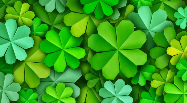 Saint Patrick Dekorativní Clover Patricks Day Slavnostní Zelené Pozadí Jako — Stock fotografie