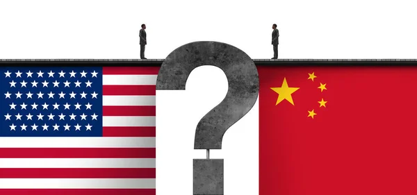 China Amerikaanse Vragen Geopolitieke Onzekerheid Voor Amerikaanse Handel Het Amerikaanse — Stockfoto