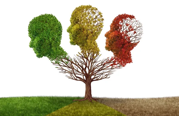 Gehirnatrophie Und Alterung Des Geistes Oder Gedächtnisverlust Durch Demenz Und — Stockfoto