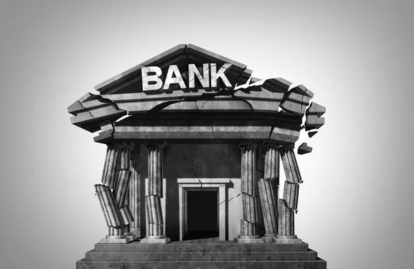 Banking Collapse Bank Run Volatility Crisis Global Credit System Falling — Stock Photo, Image