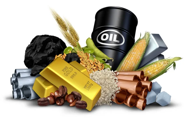 Negocios Productos Básicos Productos Básicos Bienes Económicos Recursos Naturales Bienes — Foto de Stock
