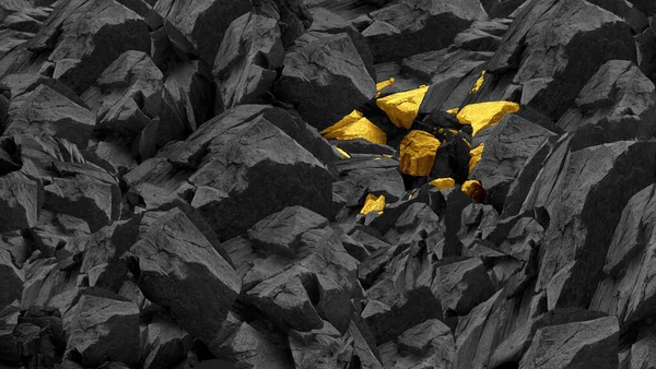 Discovering Value Investing Gold Valuable Resource Discovery Unexpected Place Coal — Stock Photo, Image