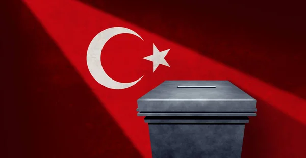 Turkey elections vote and Turkish votes or Republic of Turkiye voters voting for president or national elections with 3D illustration elements.