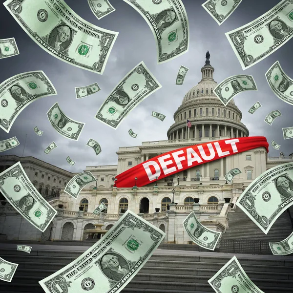 Debt Default United States Defaulting Government Debts Financial Market Global — стокове фото