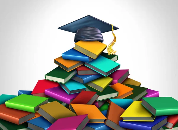 Onderwijs Leren Met Boeken Als Literatuur Een Bibliotheek Boekenplank Symbool — Stockfoto