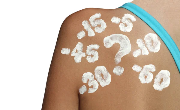 Spf Sunscreen Rating Questions Sunblocks Sun Screen Help Prevent Skin — Stock Photo, Image