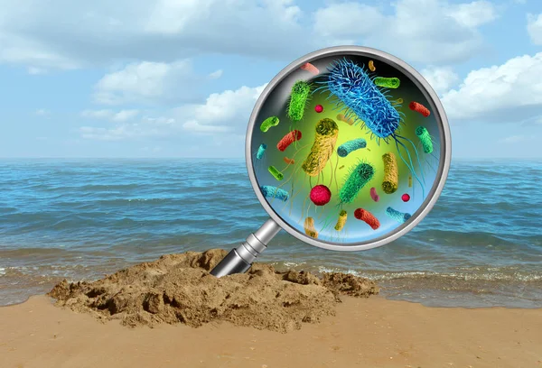 Тестування Пляжну Воду Запобігання Хворобам Відсутність Концепції Плавання Інфекційними Бактеріями — стокове фото