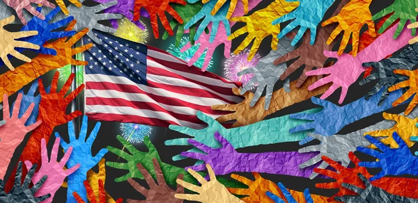 Празднование Разнообразия Американского Народа Июля День Независимости Соединенных Штатах Объединяющих — стоковое фото