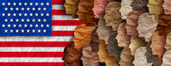 Bağımsızlık Günü Abd Amerika Birleşik Devletleri Bayrağıyla Çok Kültürlü Amerikan — Stok fotoğraf