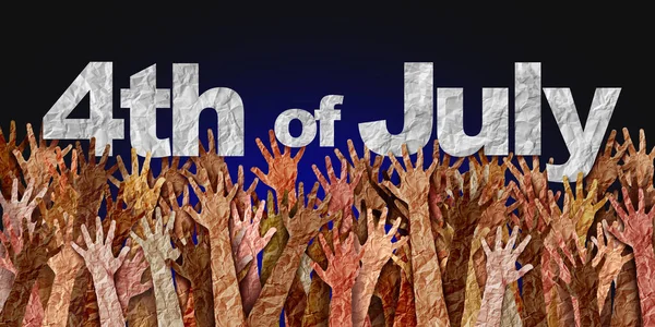 7月4日と独立記念日は アメリカを祝うアメリカの人々と共に4日目の名誉として 自由と愛国心の多文化のお祝いとして多様な人々を集める — ストック写真