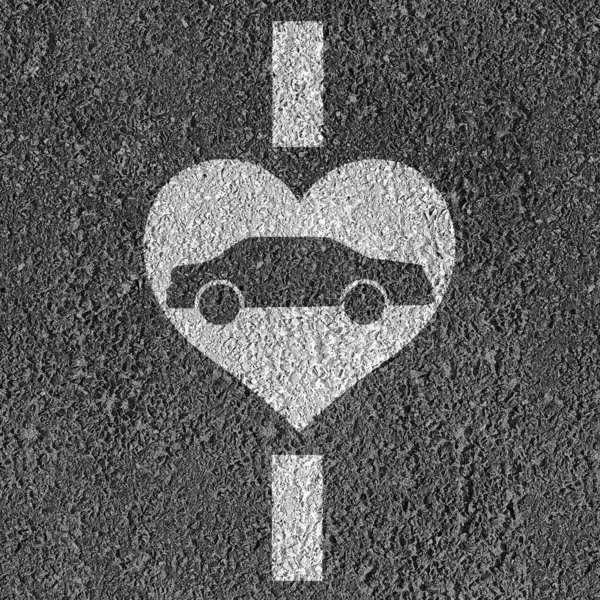 Love Driving Car Industry Symbol Driving Instruction Driver School Symbol — Stock Photo, Image