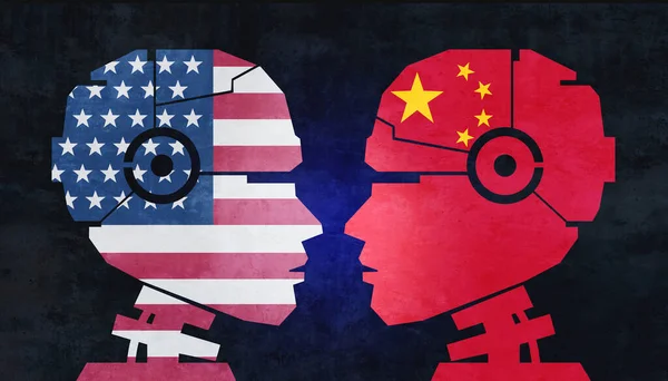 China Und Technologie Und Technologien Als Technologische Konkurrenz Technologische Vorherrschaft — Stockfoto
