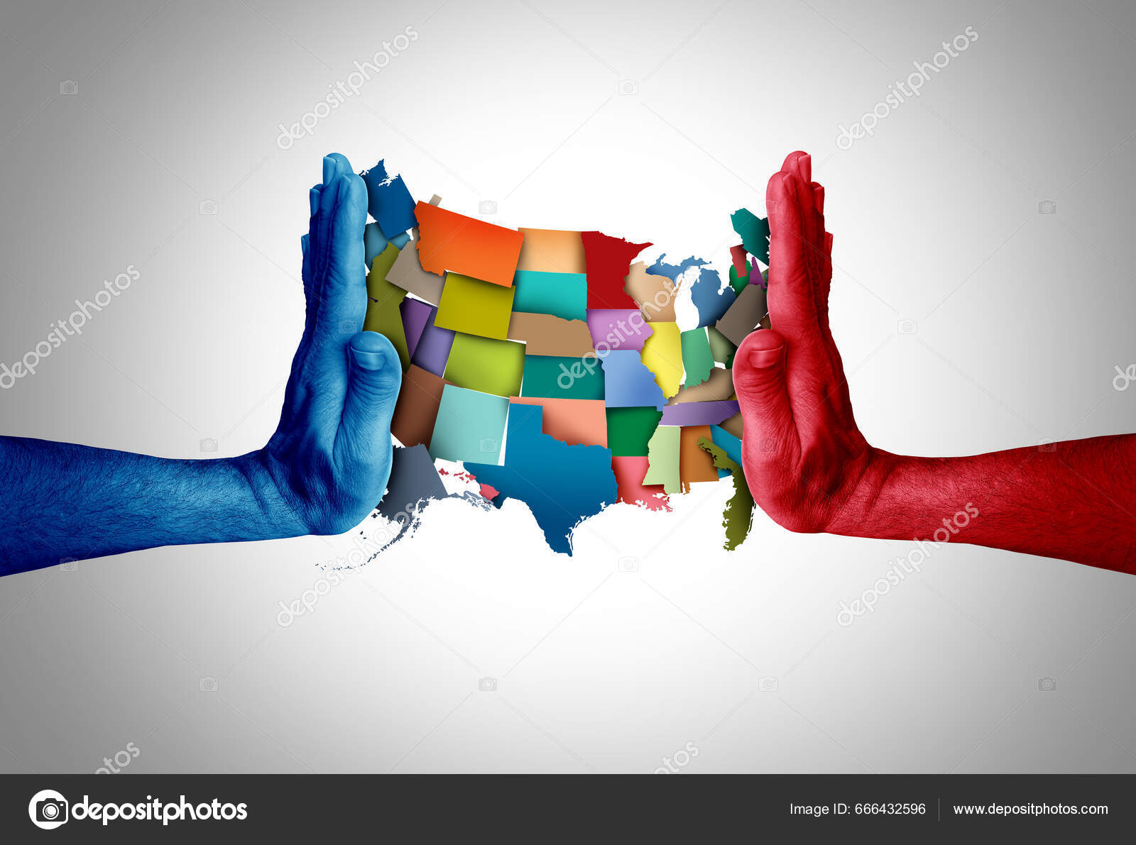 美国自由保守主义意识形态与美国的辩论和美国社会问题争论或政治战争作为一种美国文化冲突有两种对立的侧面一种三维的图解风格——