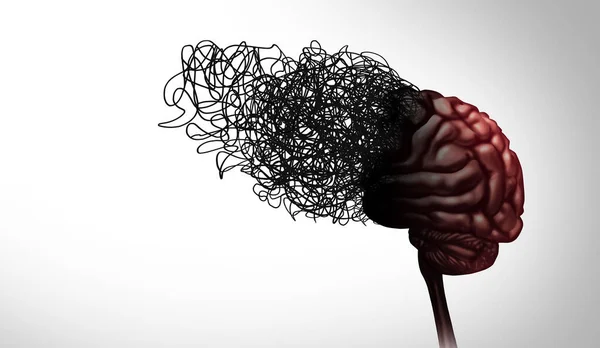 Ångestsyndrom Och Mental Hälsa Och Känslomässig Stress Som Orolig Hjärna — Stockfoto