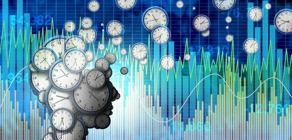 Market Timing Und Time Der Aktienmarkt Für Investitionen Als Finanzstrategie — Stockfoto