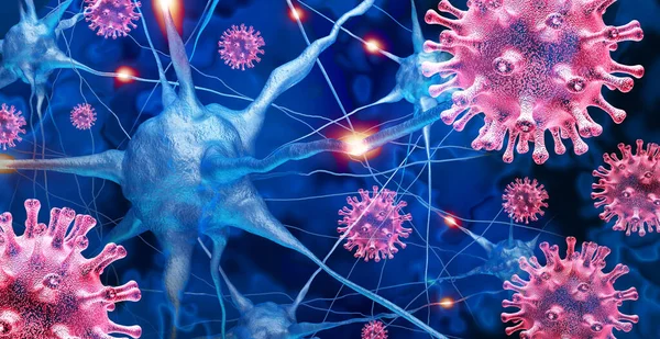 Virüs Olarak Viral Ensefalit Beyin Enfeksiyonu Iltihaplanmaya Nörolojik Semptomlara Neden — Stok fotoğraf
