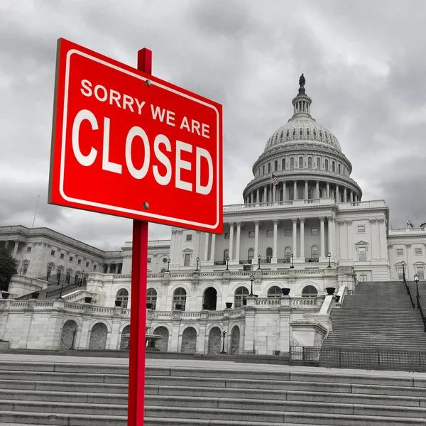 Usa Regering Avstängning Och Amerikansk Federal Stängning Grund Utgifter Lagförslag — Stockfoto