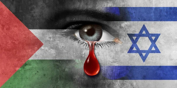 팔레스타인과 이스라엘 국가에서 정치적 문제로 폭력과 분쟁의 상징으로 갈등의 비극으로 — 스톡 사진