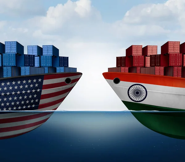 India United States Trade American Tariffs Indian Tarriff Two Opposing — Stock Photo, Image